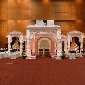 Ensemble de Mandap en fibre Jodha Akbar de style traditionnel pour mariages, décorations de mariage portables Haveli, taille et design personnalisés, Canada - Product Image 1