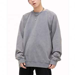 เสื้อสเวตเชิ้ตปักลายโอเวอร์ไซส์สำหรับผู้ชายเสื้อวินเทจฟอกสีกรด - Product Image 2