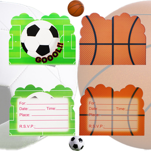 Invitations créatives <span class=keywords><strong>de</strong></span> cartes <span class=keywords><strong>de</strong></span> jeu <span class=keywords><strong>de</strong></span> basket-ball <span class=keywords><strong>de</strong></span> football 10 pièces Notes <span class=keywords><strong>d</strong></span>'école mignonnes pour l'anniversaire des enfants Saint Valentin Nouvel An Noël - Product Image 2