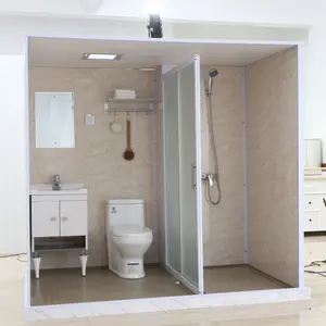 Bewegliches tragbares integriertes einfaches ganzes badezimmer duschraum im freien hotel kundenspezifisches badezimmer hotel badezimmerartikel