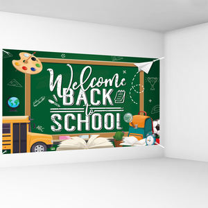 Maternelle retour à l'école toile <span class=keywords><strong>de</strong></span> <span class=keywords><strong>fond</strong></span> bannière venir premier jour <span class=keywords><strong>de</strong></span> l'école photographie <span class=keywords><strong>fond</strong></span> enfants classe fête décor fournitures - Product Image 2
