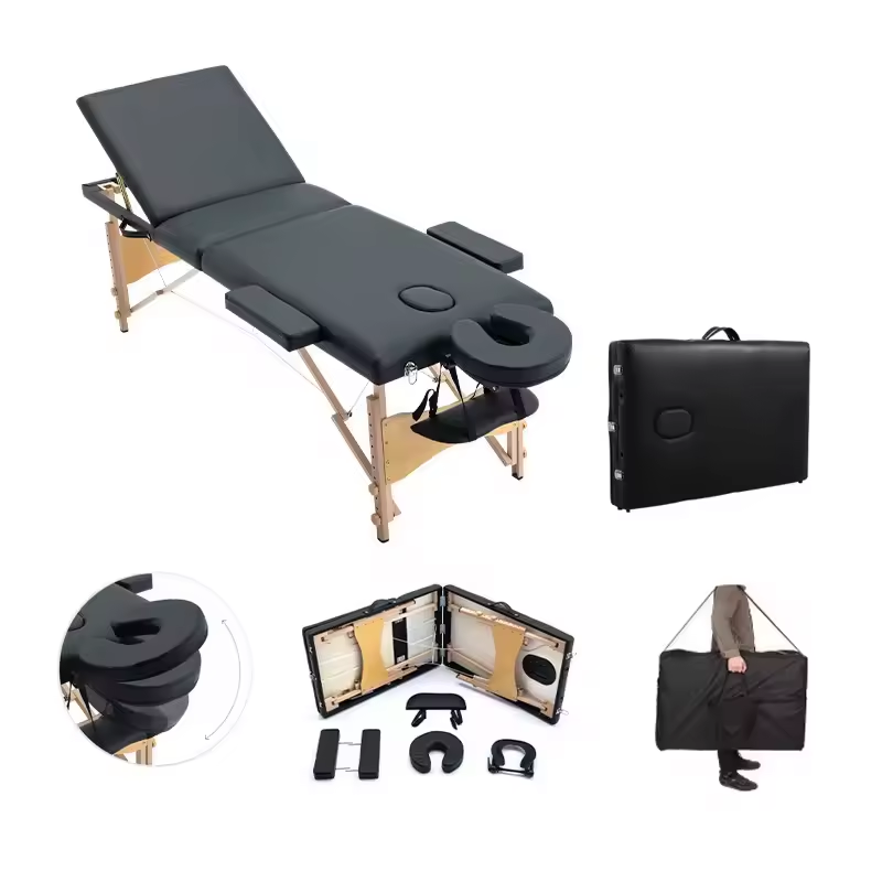 Modern Foldable Wooden Massage Bed Facial