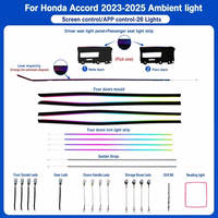 Kit d'éclairage d'ambiance pour Honda Accord 2023, 64 couleurs, contrôle par application, tweeter rotatif, compatible avec Honda Accord 11ème génération 2023-2025