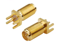 Conector RF de montaje en mamparo de ángulo recto, base de antena GPS con accesorio de soldadura para conectores coaxiales de PCB de orificio pasante,