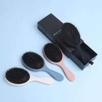 Brosse à cheveux en poils de sanglier sèche et humide à coussin d'air de marque privée d'usine pour femmes