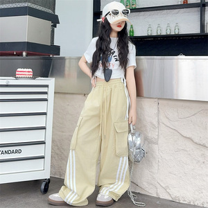 <span class=keywords><strong>Pantaloni</strong></span> <span class=keywords><strong>Cargo</strong></span> per ragazze americane per ragazze estate <span class=keywords><strong>pantaloni</strong></span> sportivi Casual a strappo in colori caramella con motivi stampati per ragazzi grandi - Product Image 3