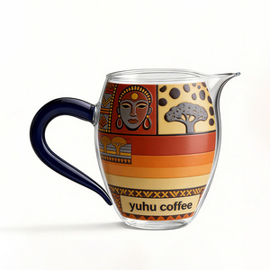 Tasses à café en verre premium de 350 ml avec poignée, verres à thé transparents pour boissons chaudes et froides, Americano, Cappuccino - Product Image 1