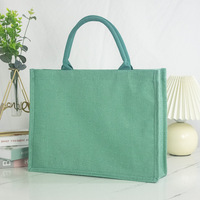 Sac à main en lin pour femmes imprimé de logo personnalisé à la mode Poignée de voyage réutilisable Cadeau Produit commercial Fourre-tout Sac en jute