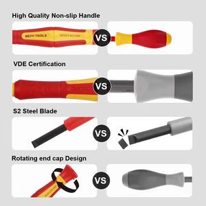 Jeu de <span class=keywords><strong>tournevis</strong></span> isolés 6 pièces 1000V, <span class=keywords><strong>tournevis</strong></span> de précision Phillips et <span class=keywords><strong>plat</strong></span>, outil multifonction pour électricien - Product Image 3