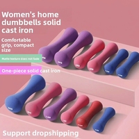 Haltères miniatures en fonte solide, revêtement plastique en forme d'os, pour fitness et mise en forme, couleur pastel, néoprène doux au toucher, logo personnalisé