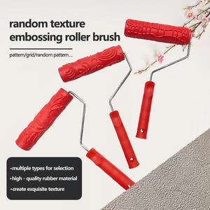 Nhà Máy Cung Cấp 7-Inch Stick-Loại Cứng Cao Su Mô Hình Con Lăn Vách Thạch Cao Bùn Tường Kết Cấu Stencil Sơn Con Lăn Bàn Chải - Product Image 3