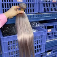 Paquete de Cabello Humano Virgen Vietnamita 100% Liso Natural Color Café con Cierre, la Mejor Calidad, Precio al por Mayor