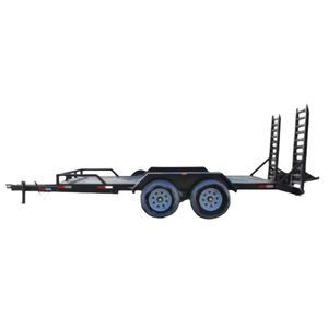 Remolque de Transporte con Capacidad de Carga de 3500 kg, con Escaleras, Pintado en Negro, Remolque para Transporte de Automóviles con Freno de Mano - Product Image 2