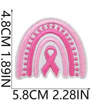 Patch brodé thermocollant personnalisé avec ruban rose pour la sensibilisation au cancer du sein, applique brodée nœud rose pour vêtements, casquettes et sacs