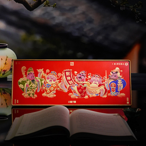 งานศิลปะโลหะทองเหลือง ของตกแต่ง ลายเทพเจ้าแห่งโชคลาภ 5 ทาง ภาพวาดศาสนาจีน ดีไซน์คุณภาพสูง - Product Image 1