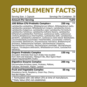 OEM ODM Custom 100 Billion CFU Probiotic <b>Blend</b> Support Digestive Immune Health Prebiotics and Digestive Enzymes Capsules - Product Image 2