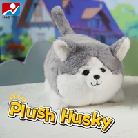 Chien en peluche AI avec fonction de détection tactile, animal de compagnie en fourrure, chien qui détecte, multifonction, queue qui remue, simulation d'alimentation, jouet en peluche Husky