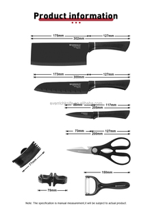 Meilleures ventes - Ensemble <span class=keywords><strong>de</strong></span> couteaux <span class=keywords><strong>de</strong></span> <span class=keywords><strong>cuisine</strong></span> professionnels en acier inoxydable avec revêtement antiadhésif, 7 pièces, avec manche en PP - Product Image 6