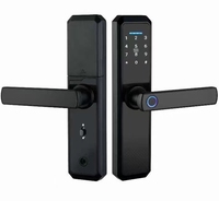 Venta al por mayor entrada digital sin llave Ttlock APP Control DE LA MANIJA huella dactilar tarjeta electrónica IC código de acceso cerradura de puerta inteligente para el hogar