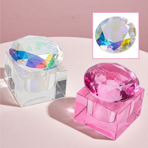 أظافر زجاجية شفافة مربعة أداة فنية أكريليك فرشاة منظف Dappen لغسيل الأطباق الزجاجية قلم غسيل كريستال - Product Image 2