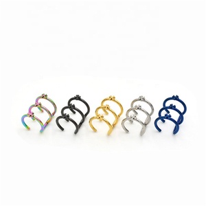 Anneaux de lèvre en acier inoxydable 316L, <span class=keywords><strong>faux</strong></span> anneaux de lèvre, styles multiples, <span class=keywords><strong>labret</strong></span>, clip pour le nez, <span class=keywords><strong>faux</strong></span> piercing, <span class=keywords><strong>anneau</strong></span> de lèvre - Product Image 4
