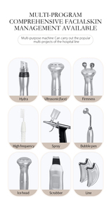 Dispositivo de Hidrodermoabrasión 9 en 1 con Oxígeno en Spray para <span class=keywords><strong>Limpieza</strong></span> Facial, Kit de Burbujas Pequeñas, Máquina de Hidropeeling - Product Image 4