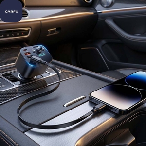 Adaptateur universel 4-en-1 avec câble Type-C rétractable Lecteur de musique pour camions, SUV, petites voitures - Product Image 1