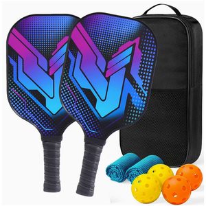 Palas de Pickleball Modernas de Fibra de Carbono y Fibra de Vidrio, Rectangulares, Sin Agujeros, con Núcleo de PP, Impresión UV, Juego de Raquetas para Todas las Estaciones - Product Image 4