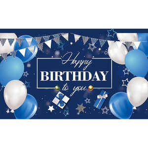 Cross Border New <span class=keywords><strong>Birthday</strong></span> Background Fabric 100D <span class=keywords><strong>Birthday</strong></span> Party Carnival Black Gold Series Banner può essere progettato con le immagini - Product Image 5