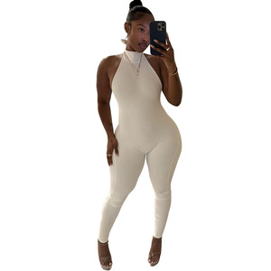 Abbigliamento Estivo da Donna, Tuta Intera Senza Maniche con Scollo Rotondo e <span class=keywords><strong>Schiena</strong></span> Scoperta, <span class=keywords><strong>Body</strong></span> Monocolore per Abbigliamento da Club - Product Image 4