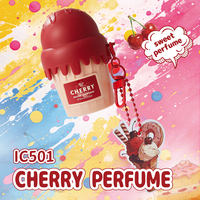 Llavero Portátil Kawaii con Aroma a Cereza, Ciruela, Chocolate Negro y Peonía, 50 ml, 1.6 oz, Aroma Dulce y Duradero para Mujer, Perfume con Aroma a Helado