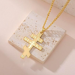 Collier en acier inoxydable avec croix orthodoxe russe IC XC <span class=keywords><strong>NIKA</strong></span>, pendentif croix orientale Jésus-Christ - Product Image 3