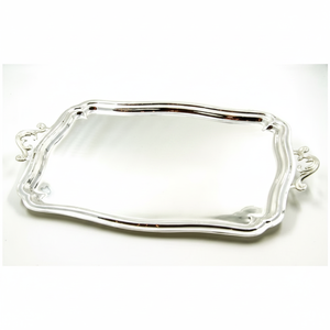 Bandeja Rectangular de Metal Plateado Sheffield con Asas, Colección Familia Real para Restaurantes - Product Image 2