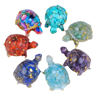 Décoration de la maison sculpture sur pierre de cristal tortue artisanat sculpture en cristal naturel pierre polie pierres d'animaux en cristal