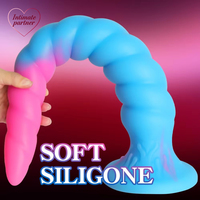 Langer Silikon Leuchtender Analplug Dildo Butt Plugs mit Saugnapf Gay Anus Dilatator Prostata-Massage Sexspielzeug für Männer Frauen