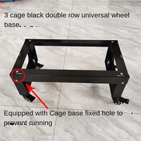 Base de cage d'élevage Petway en acier inoxydable et fil métallique avec roulettes, antidérapante, durable, portable et relevable pour petits oiseaux