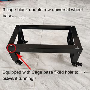Base de cage d'élevage Petway en acier inoxydable et fil métallique avec roulettes, antidérapante, durable, portable et relevable pour petits oiseaux - Product Image 6