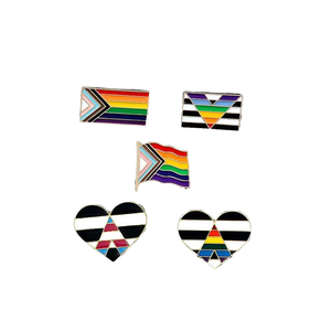 Pins Esmaltados de la Bandera Arcoíris Colorida, Joyería de Aleación para el Mes <span class=keywords><strong>del</strong></span> Orgullo, con diseños de Ángel, Música y Pirámide, para el Día Nacional y para Mostrar Amor en Cualquier Día que Desieras - Product Image 3
