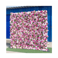 Livraison gratuite fleur rose mur plante artificielle tenture murale fleurs enrouler fleur rose mur toile de fond 8ft X 8ft