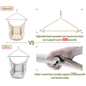 Silla de diseño <span class=keywords><strong>hamaca</strong></span> de macramé para exteriores, <span class=keywords><strong>hamaca</strong></span> colgante portátil de tela de acero para jardín, acampada, venta al por mayor - Product Image 5