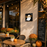 Galeri Seni Dinding Halloween Hantu Boo yang Lucu, Cetakan Kanvas Berlapis, Latar Belakang Hitam, Dekorasi Rumah Liburan yang Menyenangkan dan Seram, Dekorasi Rumah Gaya Pedesaan
