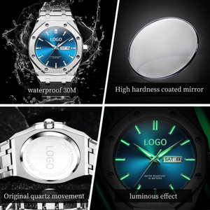 Reloj de Negocios para Hombre OEM 3726, Aleación de 42 mm, Acero Inoxidable, Resistente al Agua, Cuarzo, Fecha, Luminoso, Esfera Analógica, Moda, Clásico, Lujo, <span class=keywords><strong>Deportivo</strong></span> - Product Image 4
