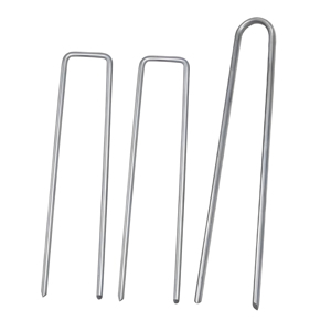 Piquets de pelouse en fer en forme de U avec tige lisse pour <span class=keywords><strong>gazon</strong></span> artificiel, piquets de sol en acier galvanisé de 3 mm - Product Image 4