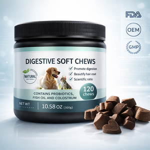 Masticables suaves digestivos para perros y gatos, fibra probiótica natural que promueve la salud intestinal, enzimas digestivas, control de peso - Product Image 1
