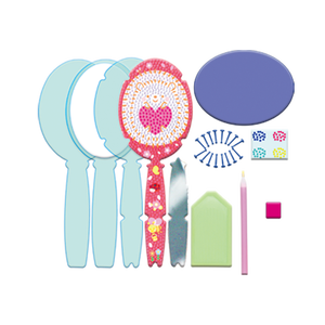 Cepillo de pelo 3D para niños, cojín de masaje para la cabeza, juguete DIY, corazón rosa, pegatina de diamante, peine de pintura - Product Image 6