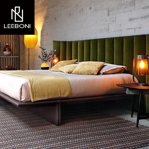 <span class=keywords><strong>Leon</strong></span> Furniture Nueva moda Tela de alta calidad Estilo italiano real Lujo moderno Cama suave de cuero moderno - Product Image 3
