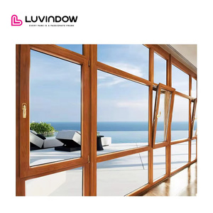 Fenêtres à guillotine en <span class=keywords><strong>bois</strong></span> de chêne rouge Luvindow de marque supérieure Fenêtres modernes à impact d'ouragan - Product Image 2
