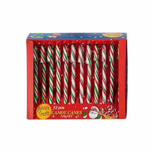 절묘한 선물 상자 개별적으로 포장 된 크리스마스 과일 12g 사탕 지팡이 크리스마스 롤리팝