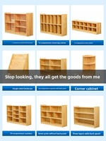 Meuble de rangement multifonctionnel en bois massif pour enfants, idéal pour jouets, cartable, chaussures et livres - Combinaison d'angle pour la maternelle