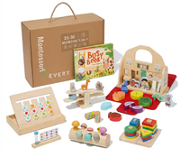 Coffret Montessori personnalisé pour enfants de 25 à 30 mois Kit de jeu éducatif avec fonctions multiples Matériau bois Aide-maman